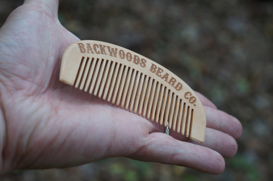 Handcrafted Natural Peach Wood Beard Comb