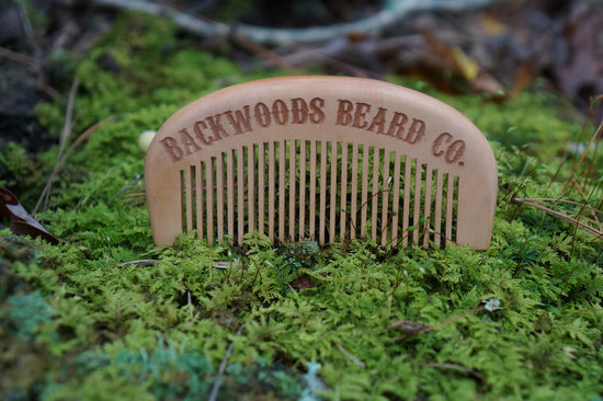 Handcrafted Natural Peach Wood Beard Comb